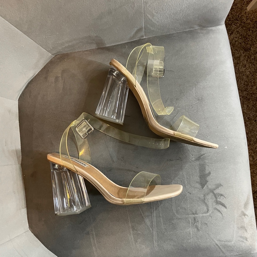 Steve Madden clear block heels